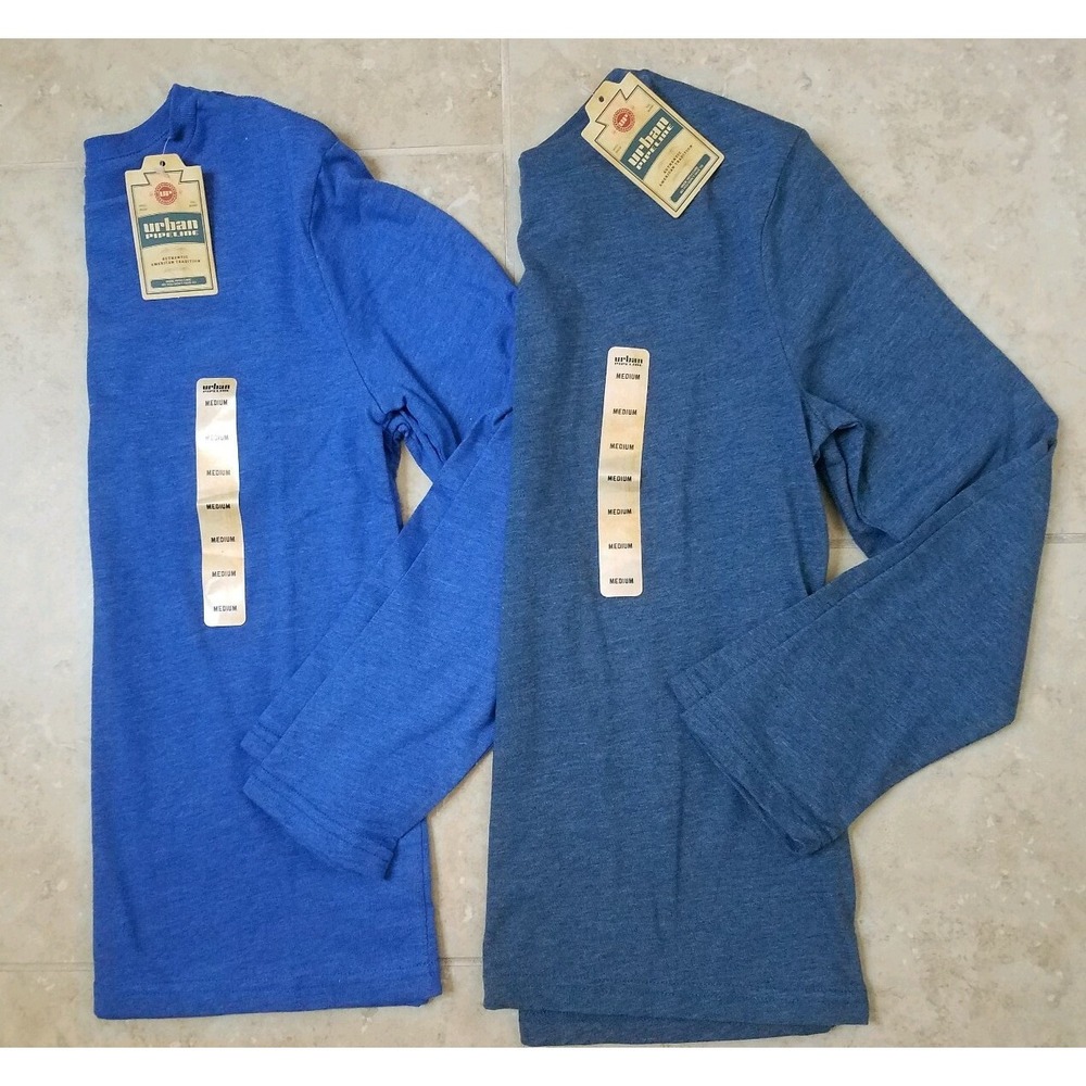 (2)Urban Pipeline Boys‎ Ultimate Soft Tees Long Sleeve Crew Shirts Medium NEW